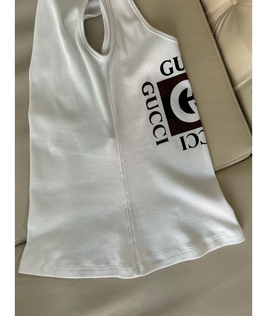 GUCCI Белая хлопковая майка, фото 8