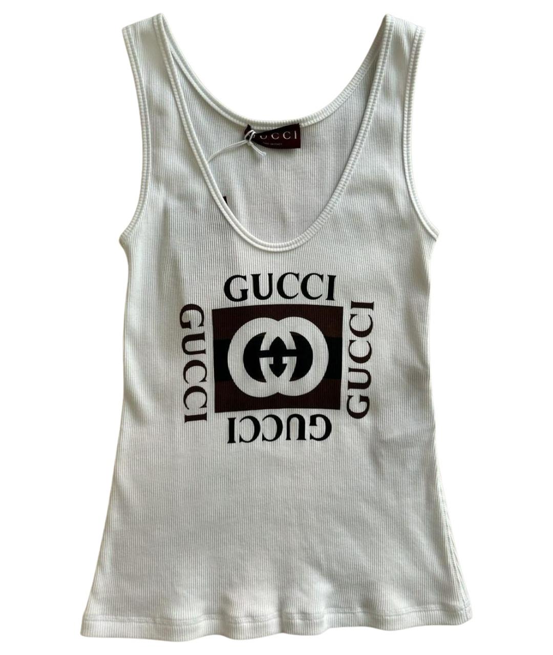 GUCCI Белая хлопковая майка, фото 1