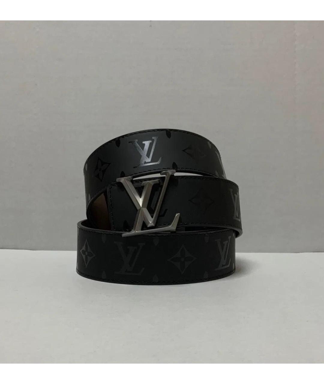LOUIS VUITTON Черный кожаный ремень, фото 5