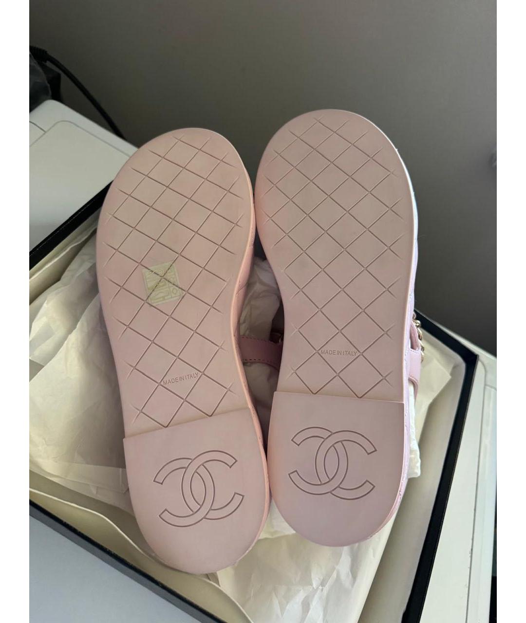 CHANEL Розовые кожаные сандалии, фото 5