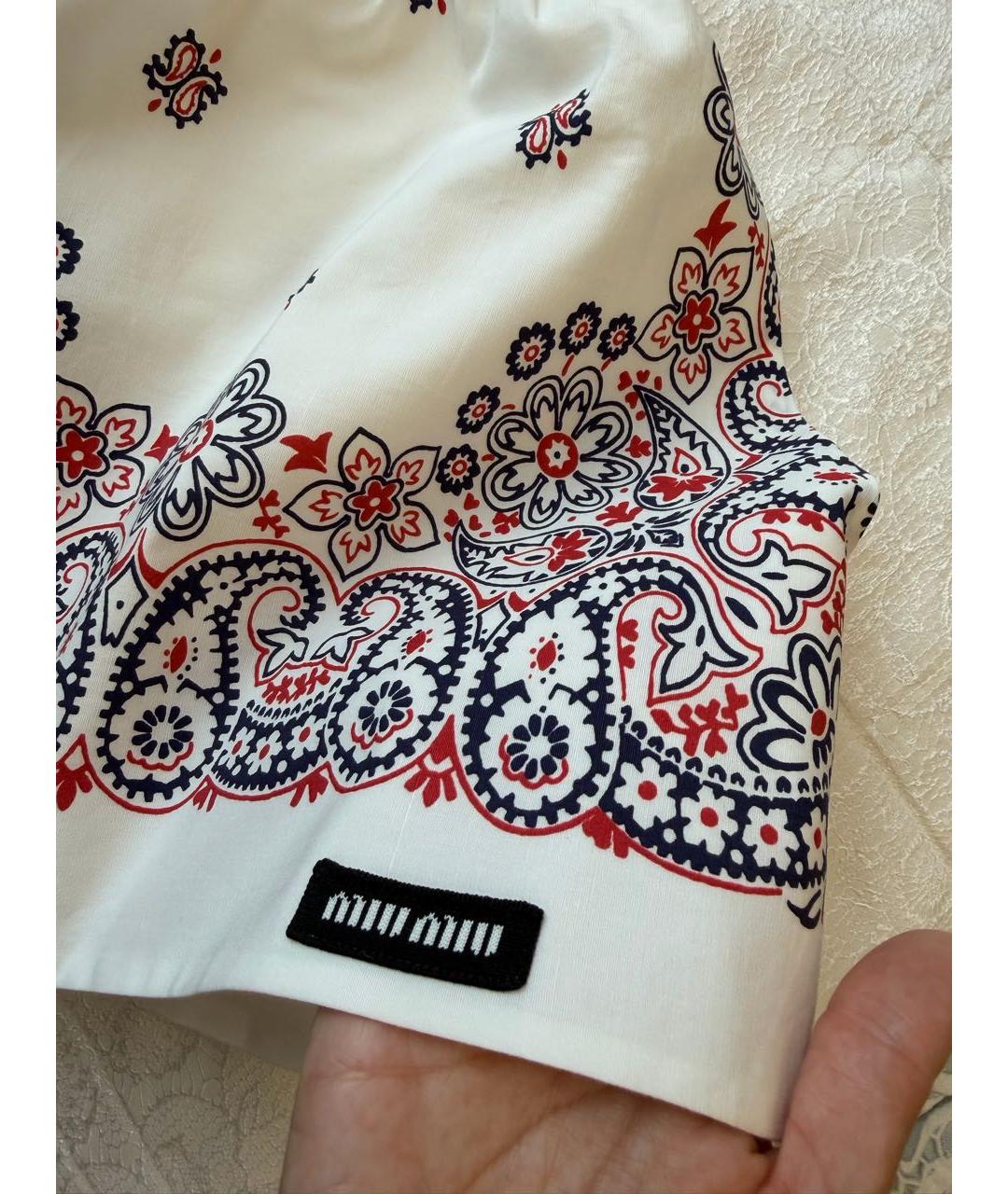 MIU MIU Белая хлопковая майка, фото 3