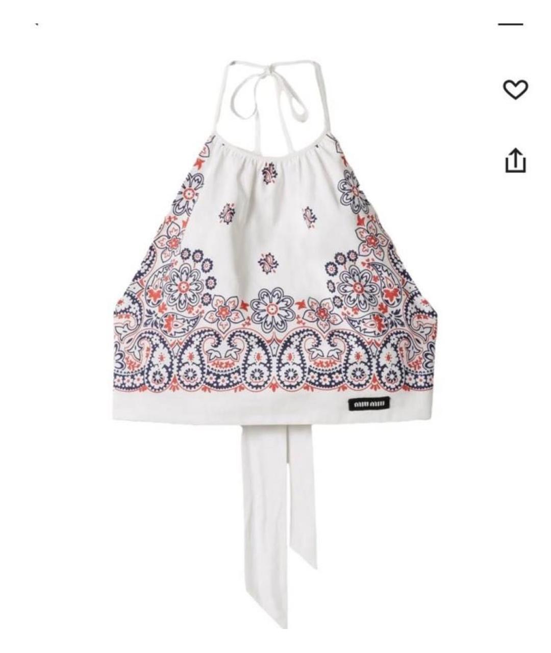 MIU MIU Белая хлопковая майка, фото 6