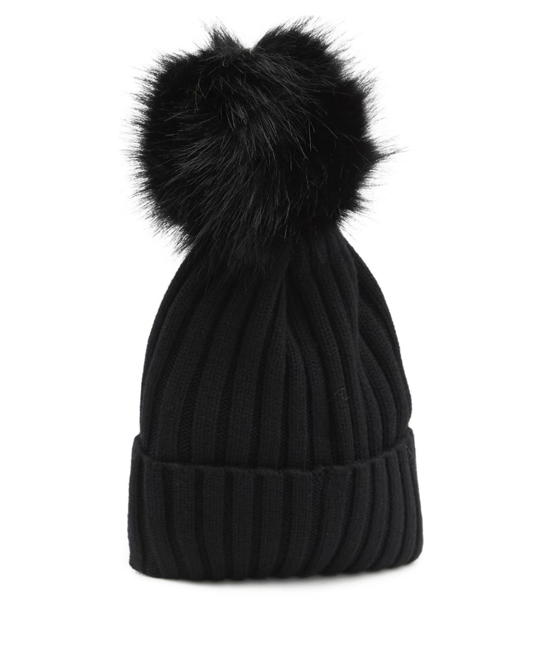 MONCLER Черная шерстяная шапка, фото 2