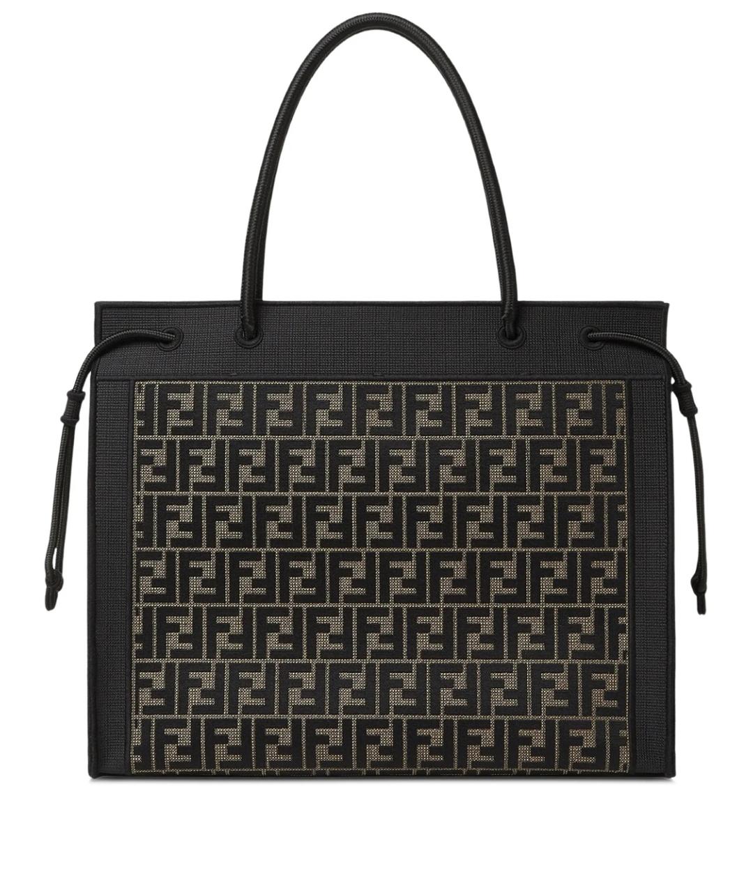 FENDI Коричневая хлопковая сумка тоут, фото 4