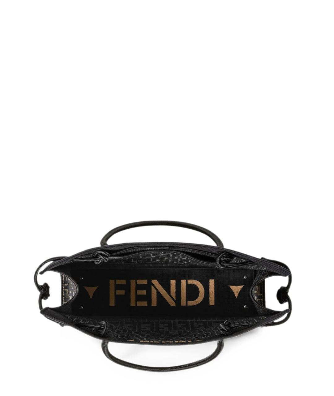 FENDI Коричневая хлопковая сумка тоут, фото 3