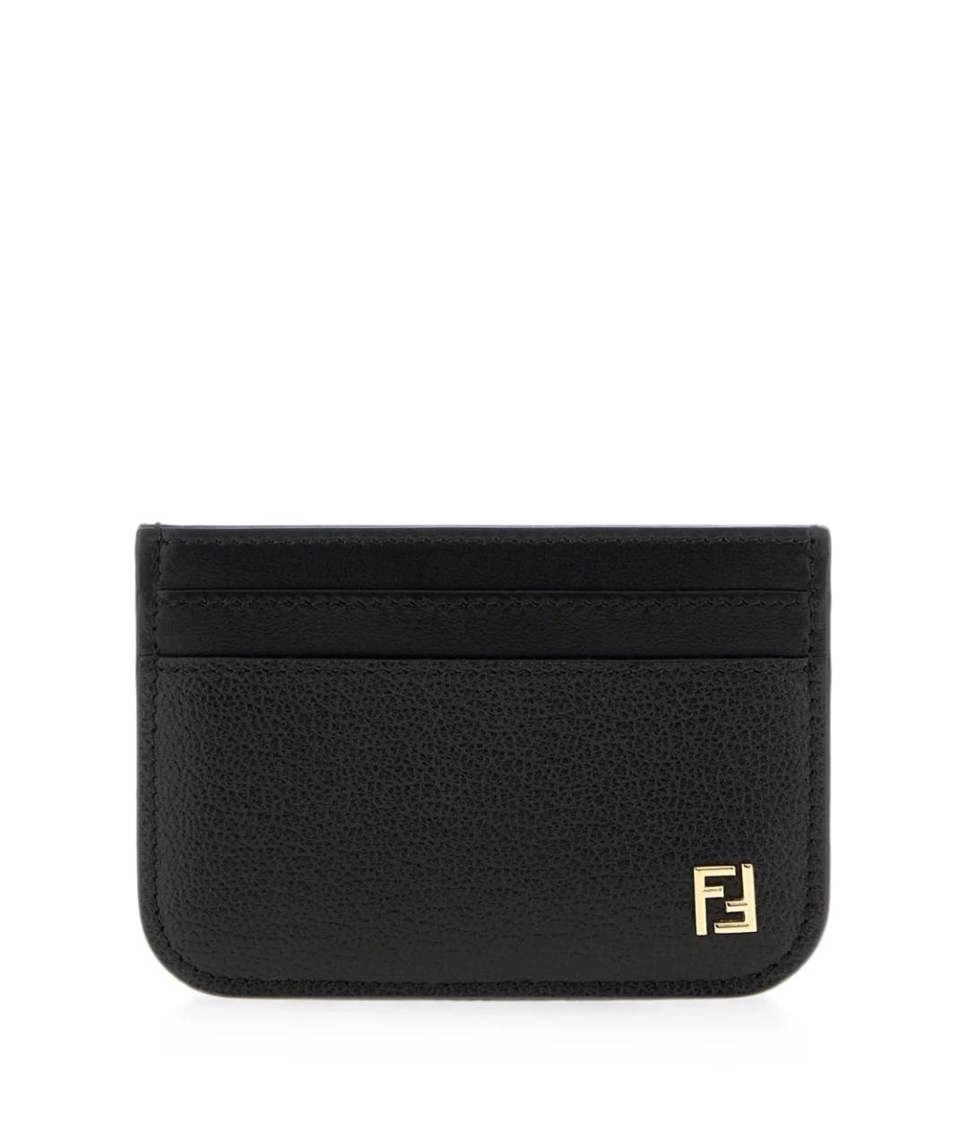 FENDI Черный кожаный кардхолдер, фото 1