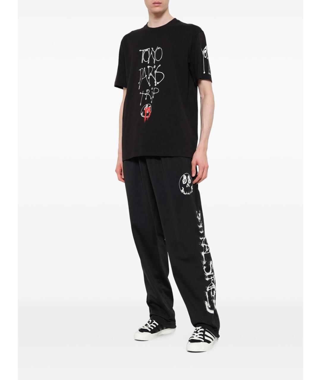 Y-3 Черная хлопковая футболка, фото 4