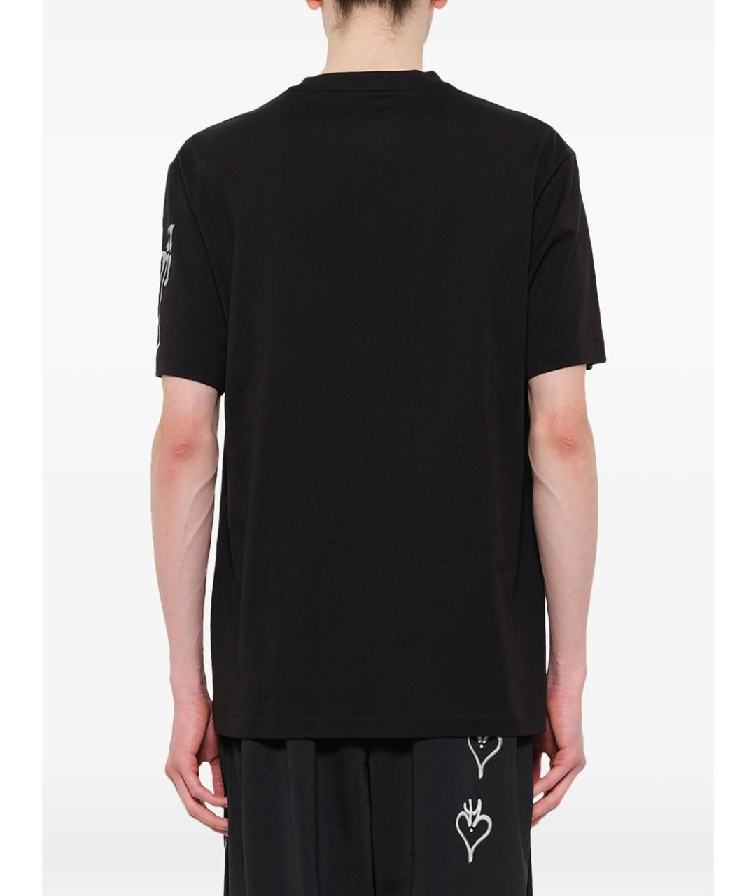 Y-3 Черная хлопковая футболка, фото 3