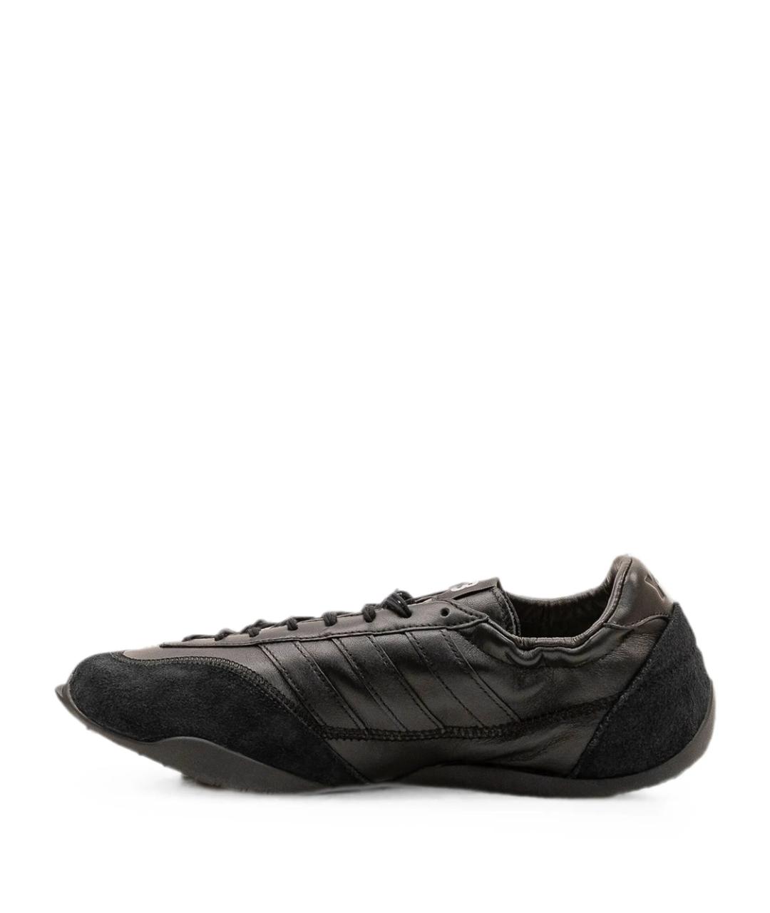 Y-3 Черные кожаные низкие кроссовки / кеды, фото 3
