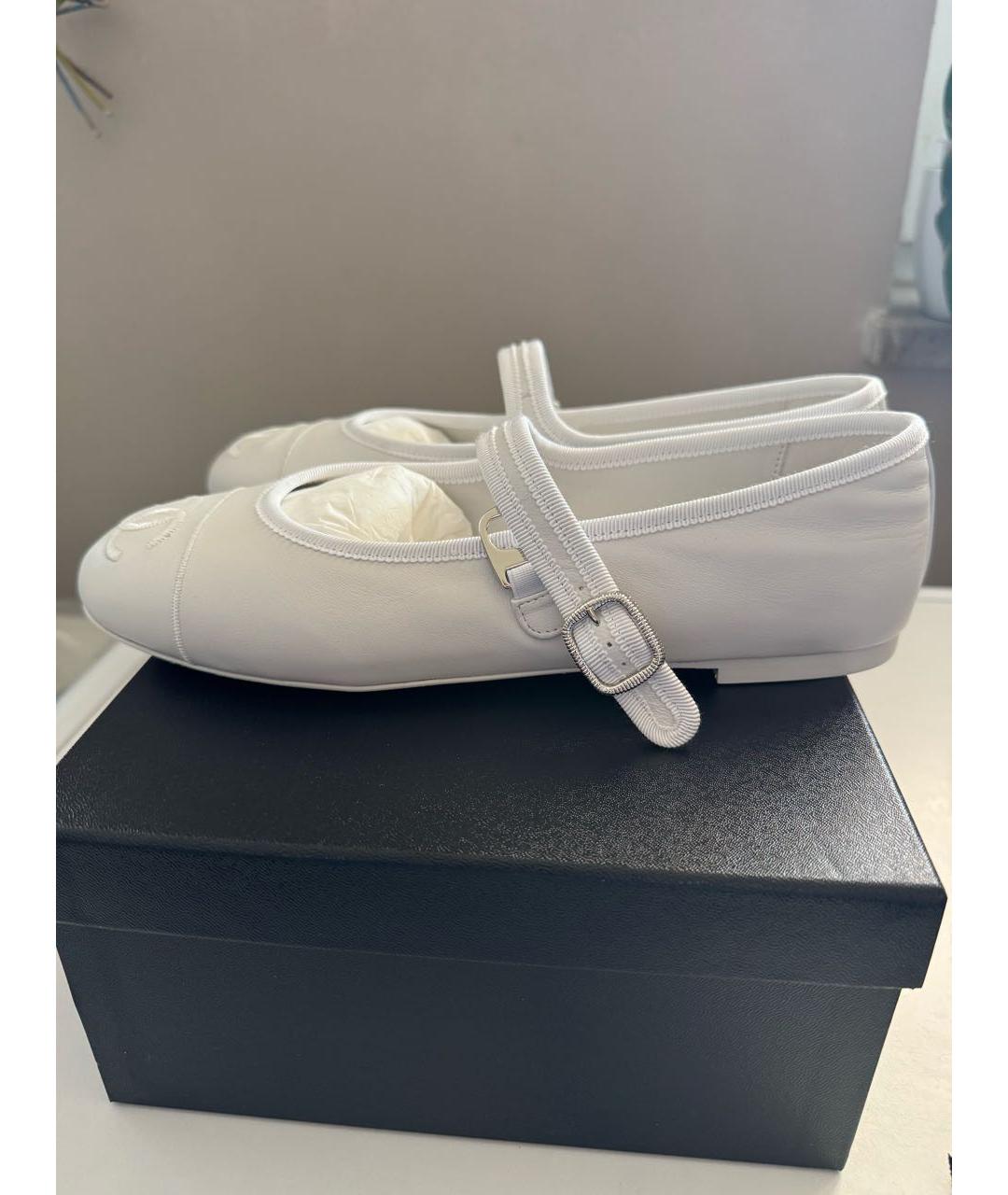 CHANEL Белые кожаные туфли, фото 7