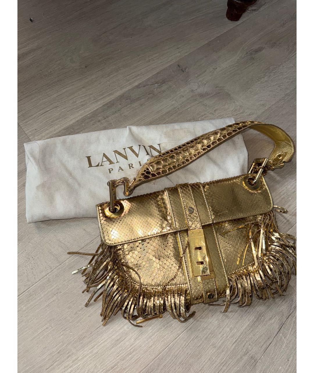 LANVIN Золотая кожаная сумка через плечо, фото 2
