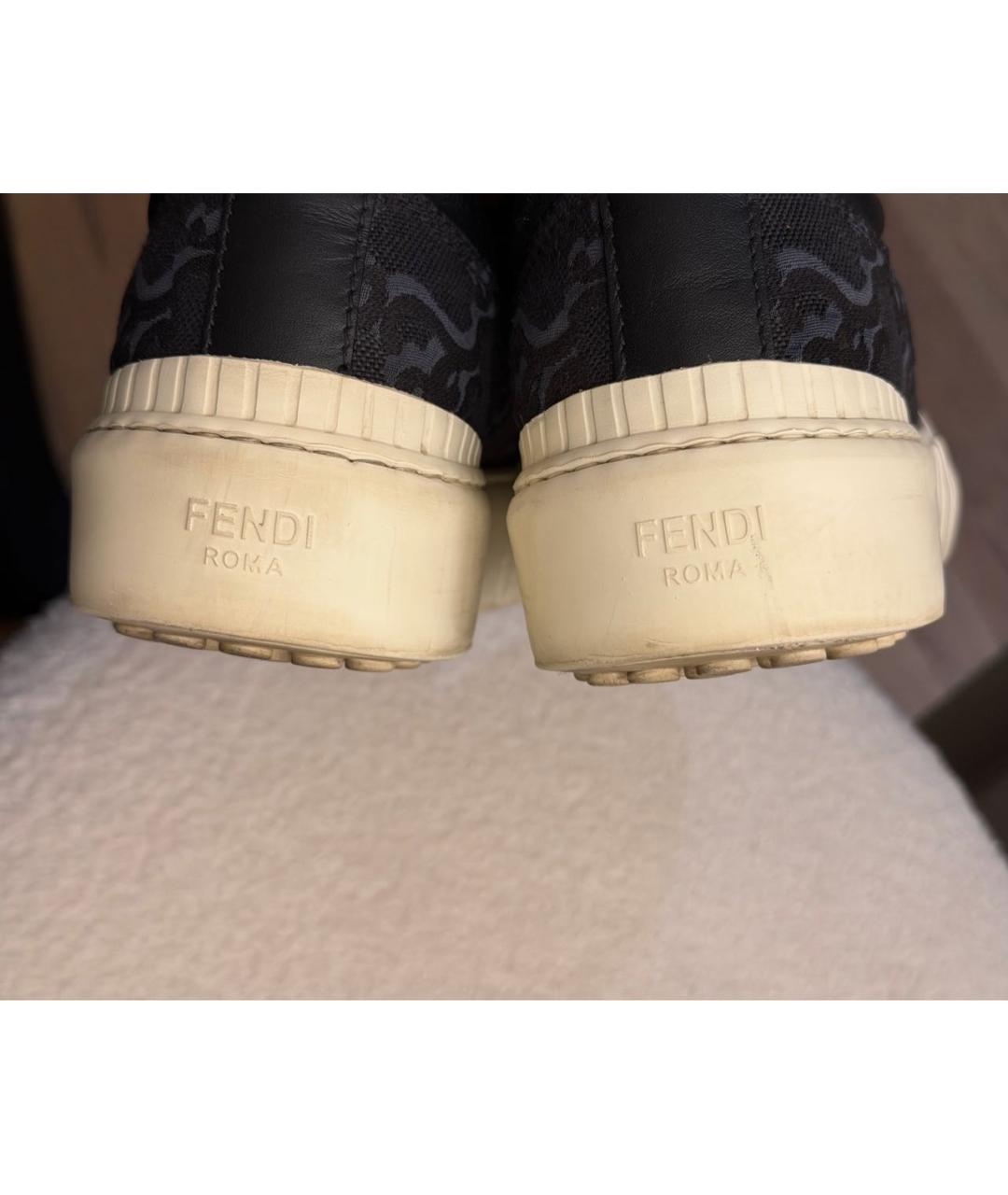 FENDI Черные кеды, фото 6