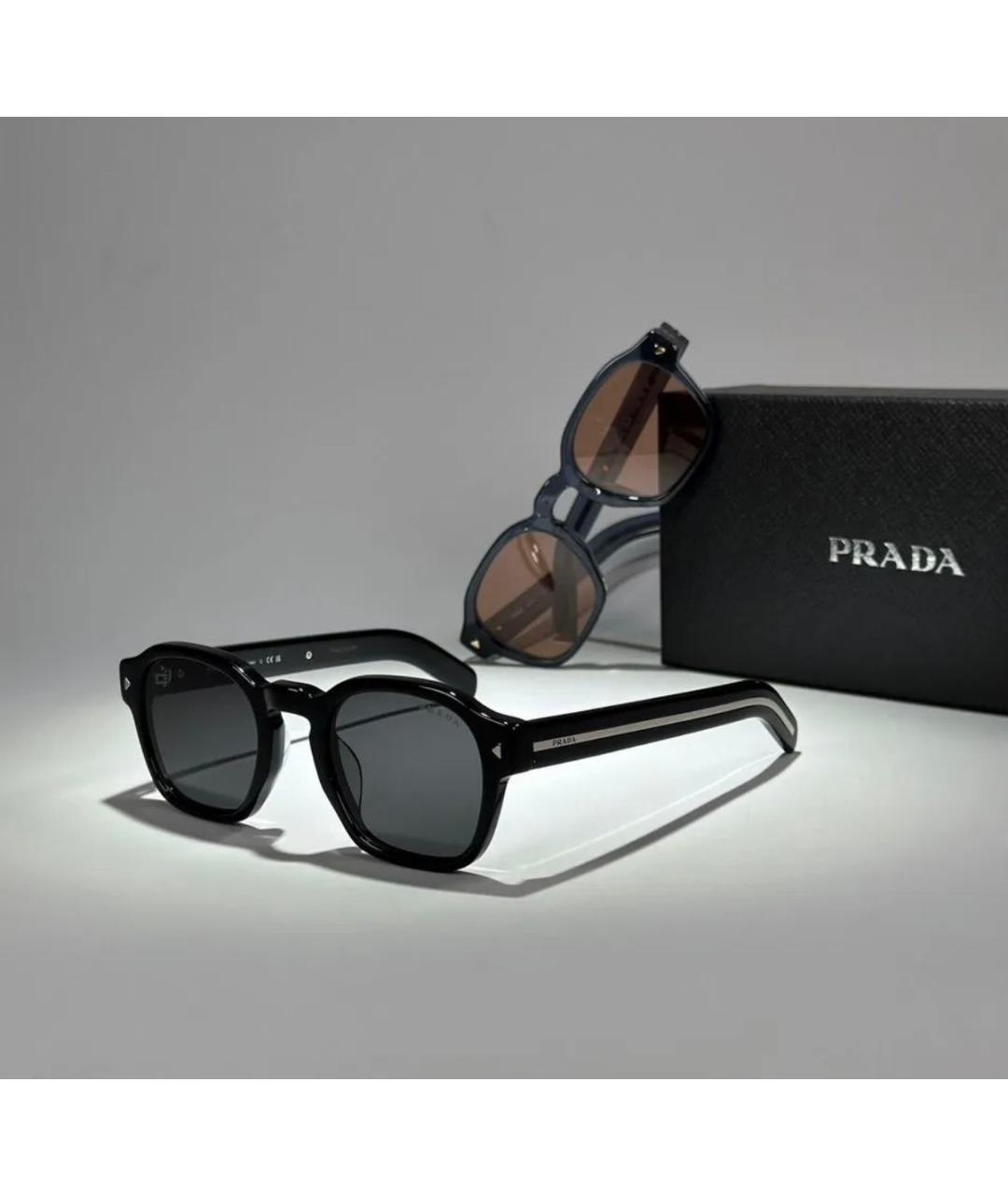 PRADA Черные пластиковые солнцезащитные очки, фото 5