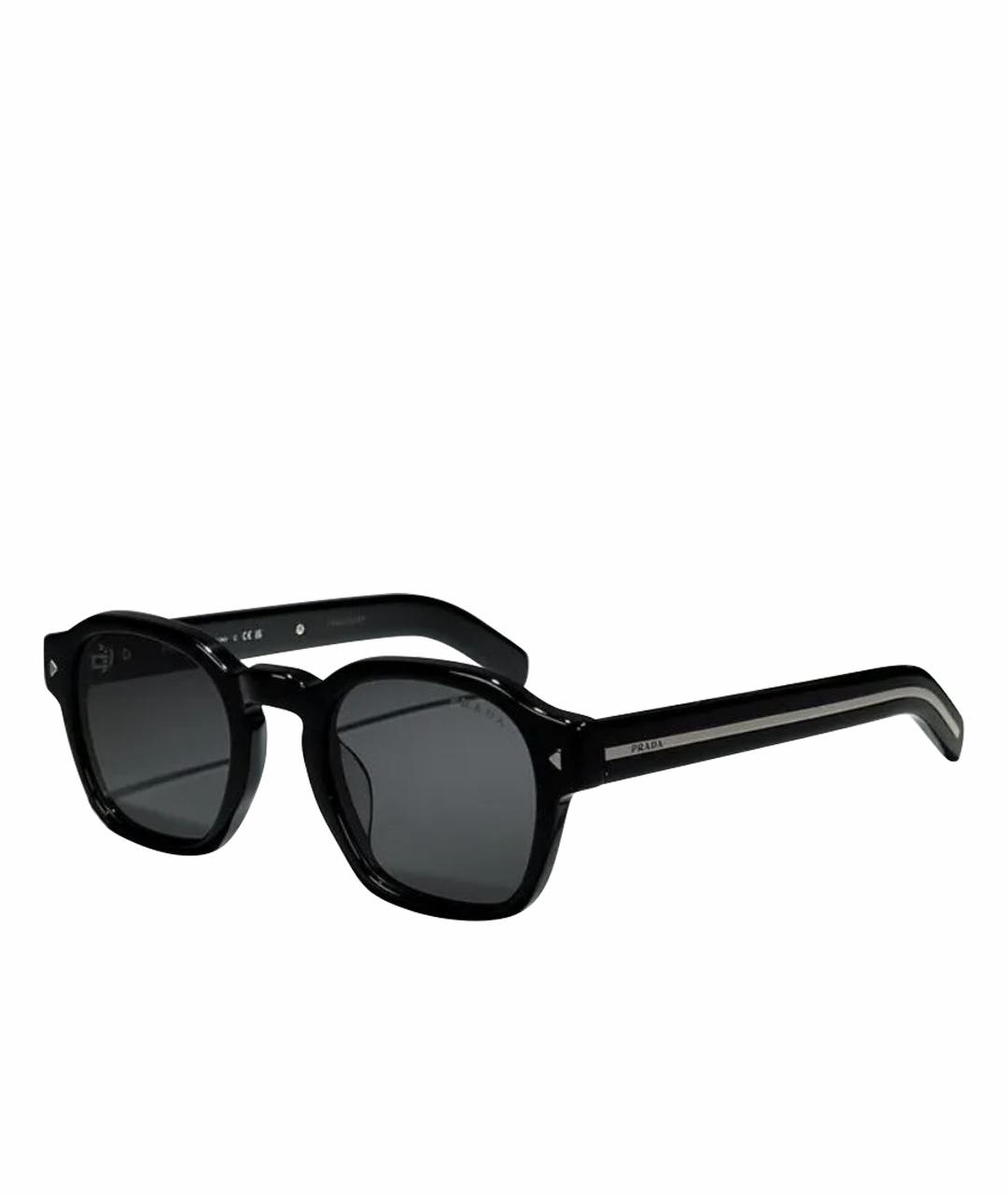 PRADA Черные пластиковые солнцезащитные очки, фото 1
