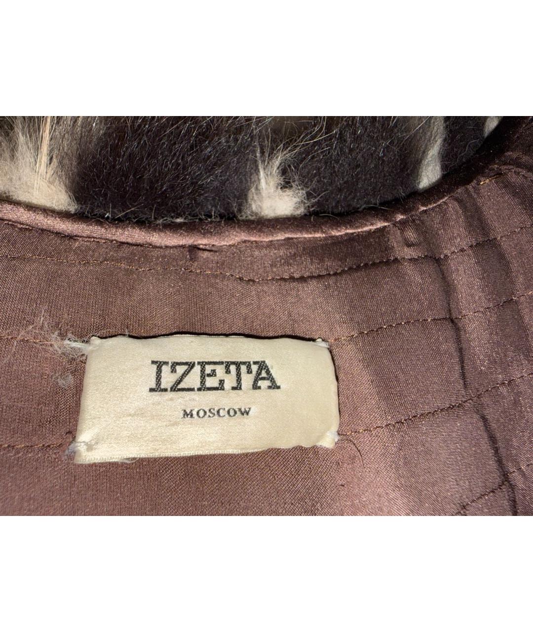IZETA Коричневая меховая шуба, фото 2