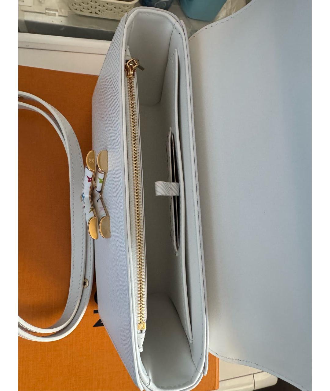 LOUIS VUITTON Белая кожаная сумка с короткими ручками, фото 8