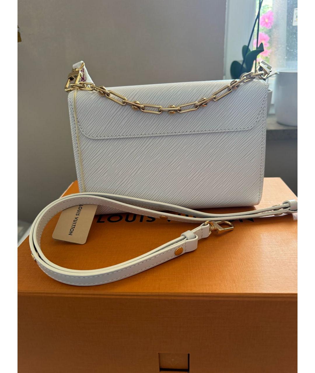 LOUIS VUITTON Белая кожаная сумка с короткими ручками, фото 2