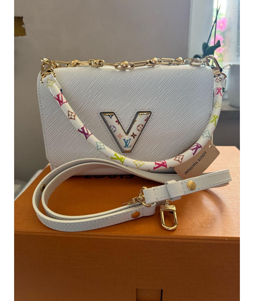 LOUIS VUITTON Белая кожаная сумка с короткими ручками, фото 3
