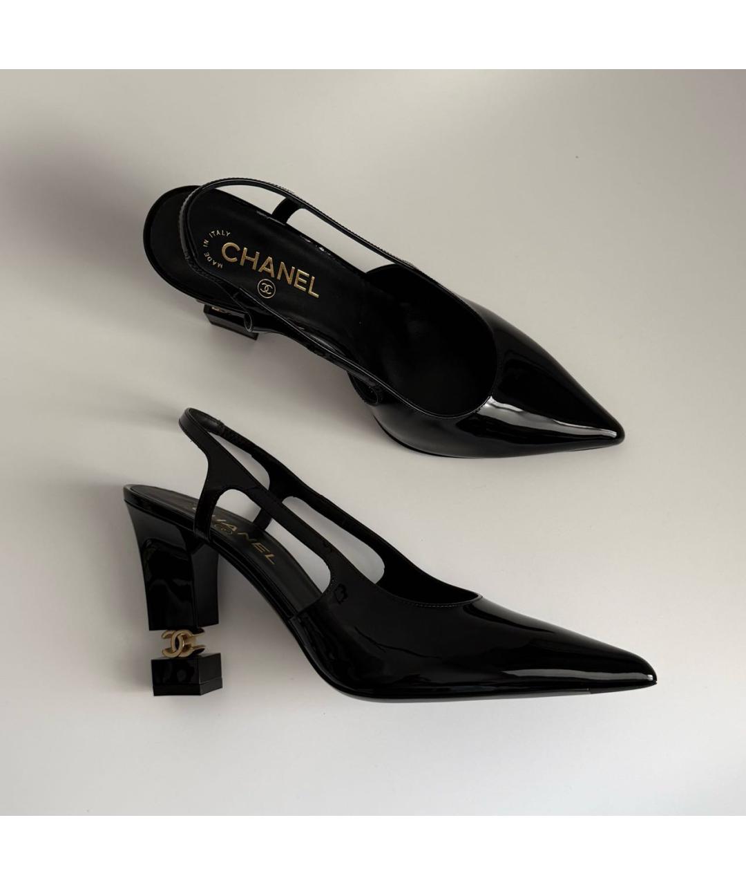 CHANEL Черные туфли из лакированной кожи, фото 8