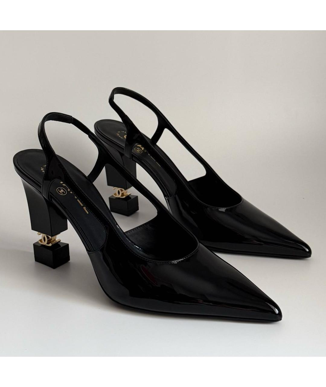 CHANEL Черные туфли из лакированной кожи, фото 6