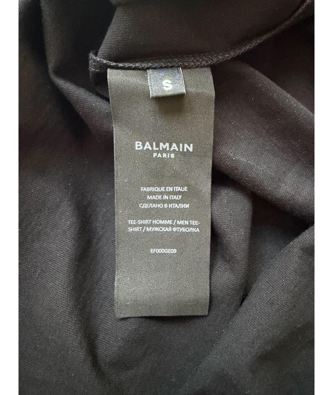 BALMAIN Черная хлопковая футболка, фото 5