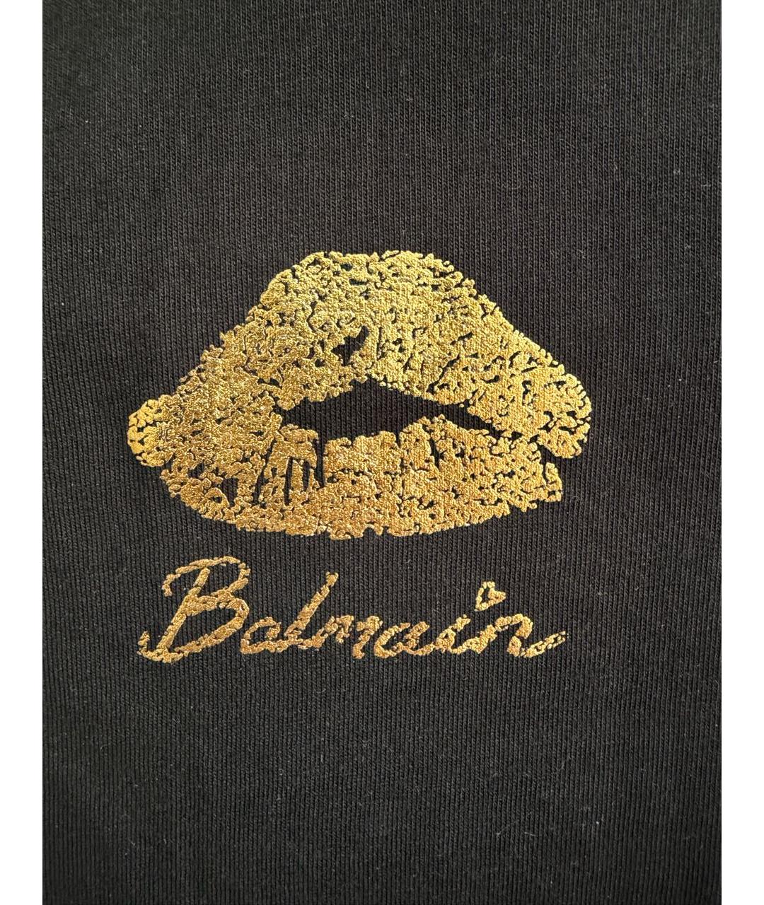 BALMAIN Черная хлопковая футболка, фото 3