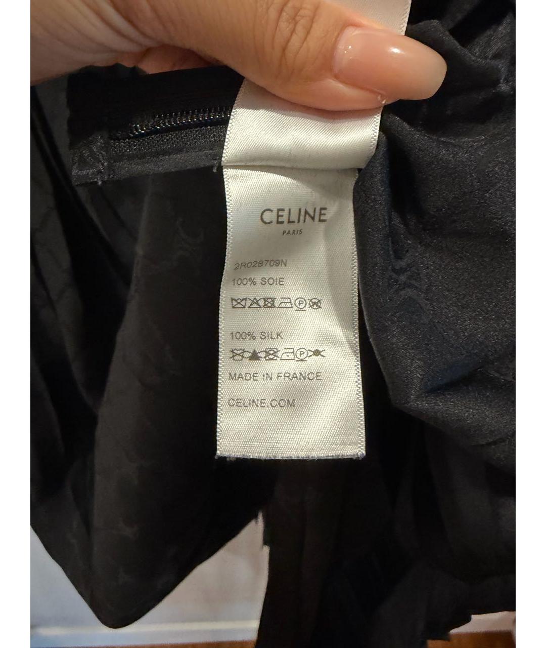 CELINE Черное шелковое повседневное платье, фото 5