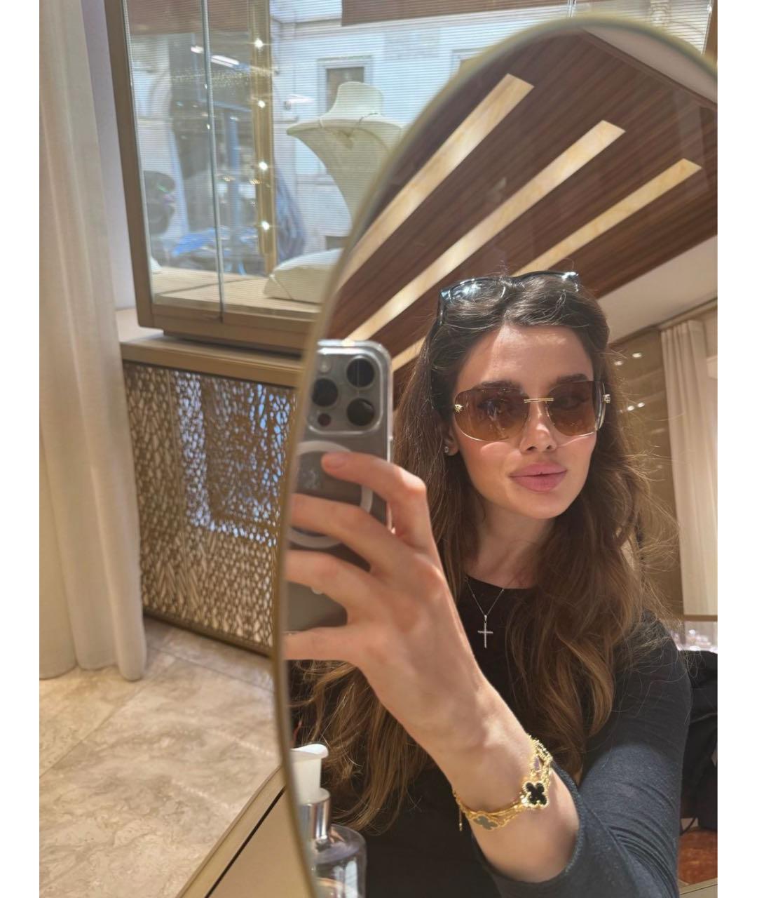 CARTIER Золотые металлические солнцезащитные очки, фото 7