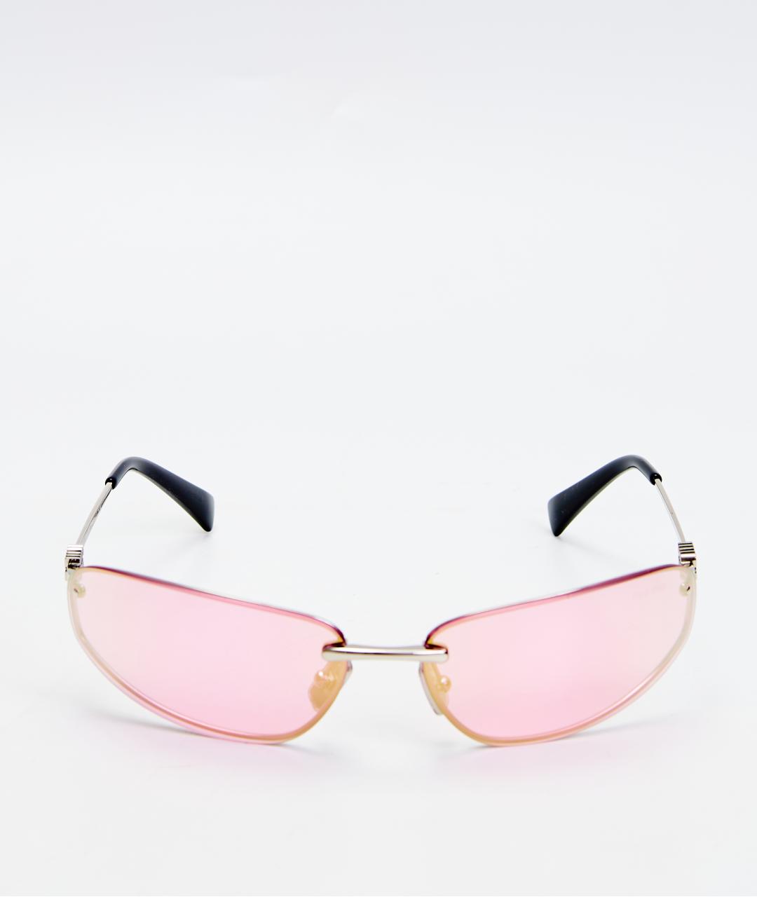 MIU MIU Розовые металлические солнцезащитные очки, фото 2