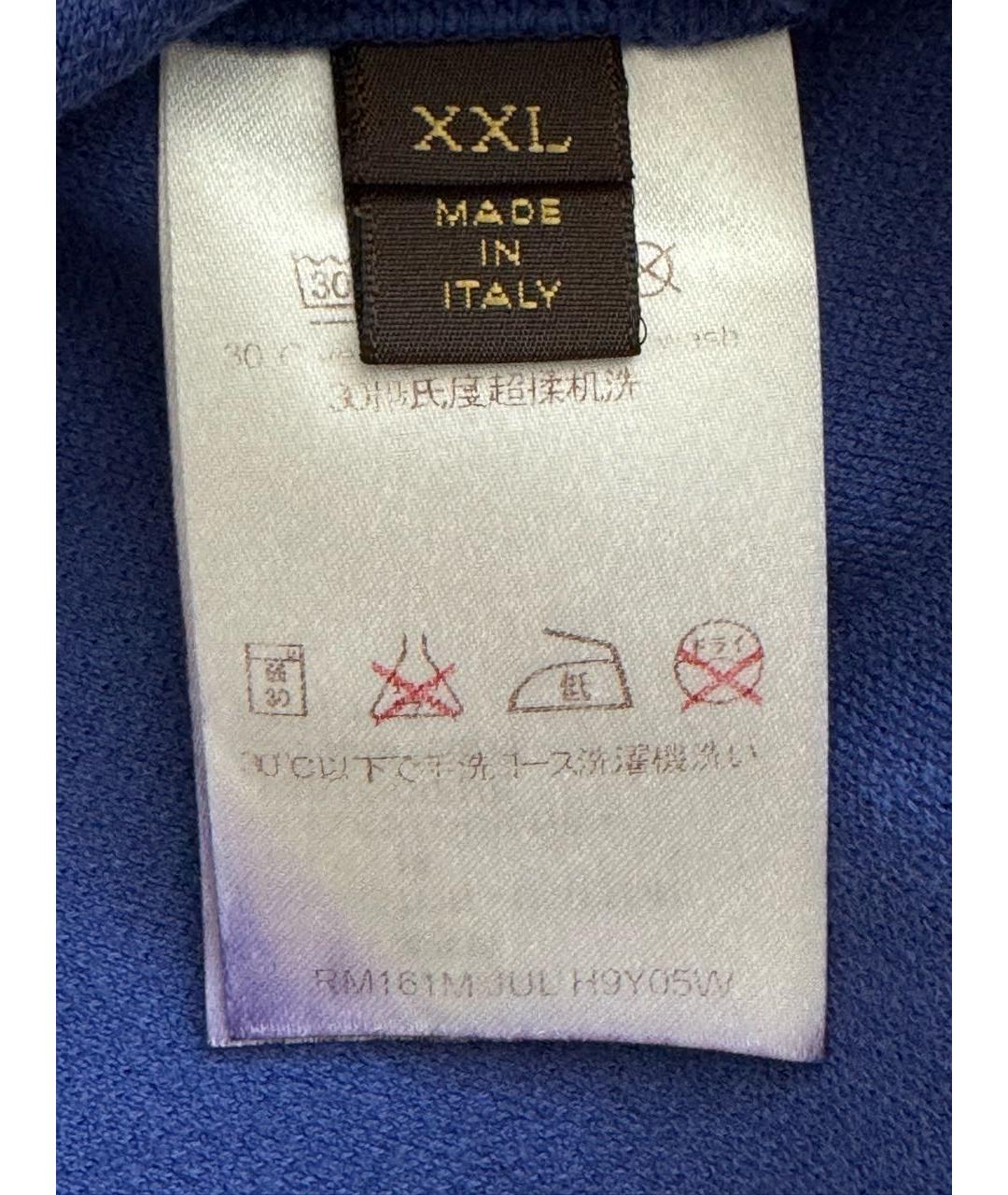 LOUIS VUITTON Синяя хлопковая футболка, фото 4