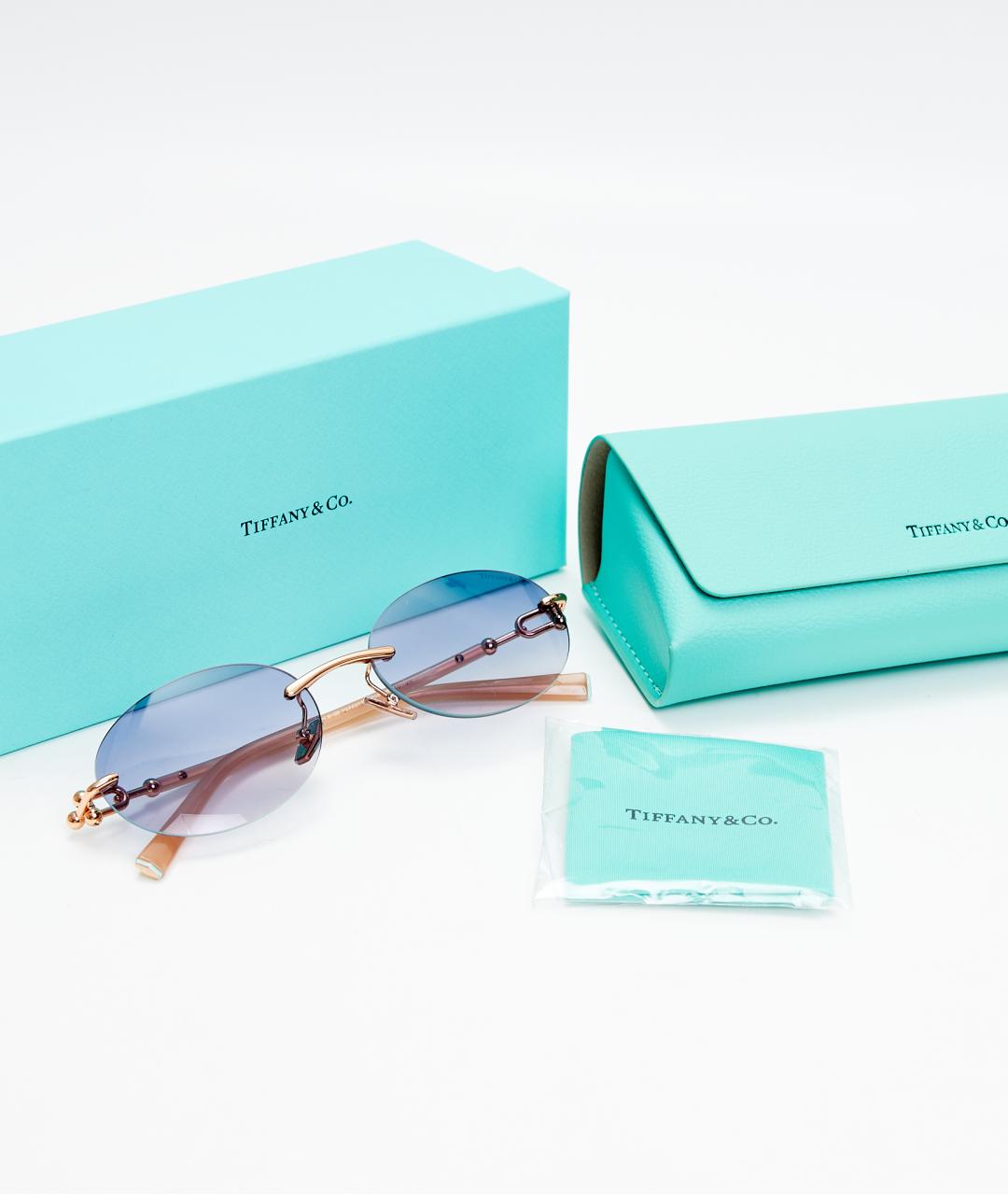 TIFFANY&CO Голубые металлические солнцезащитные очки, фото 5