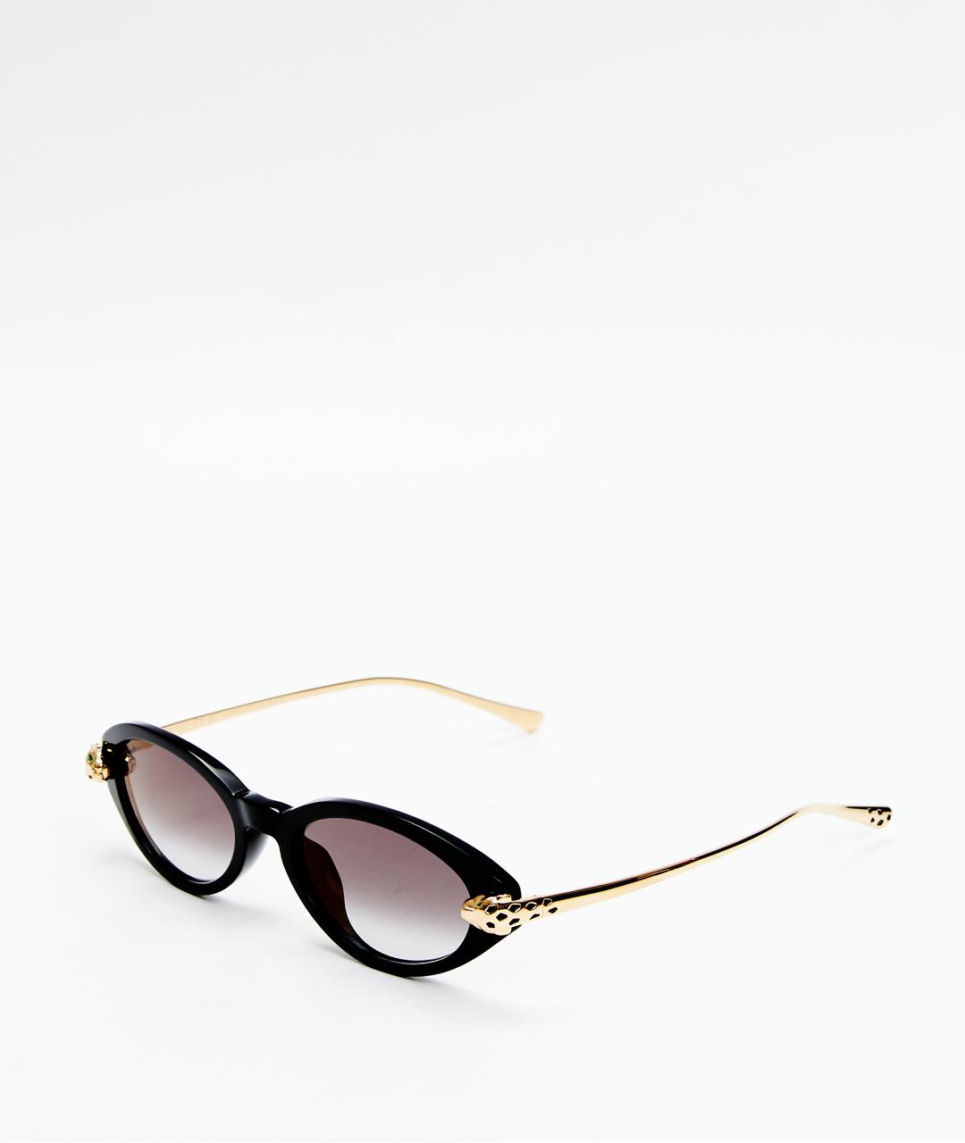CARTIER Черные металлические солнцезащитные очки, фото 2