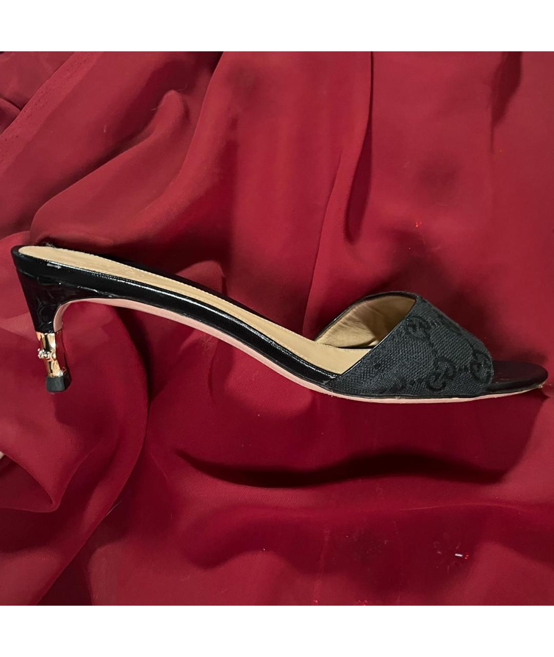 GUCCI Черные кожаные мюли, фото 6