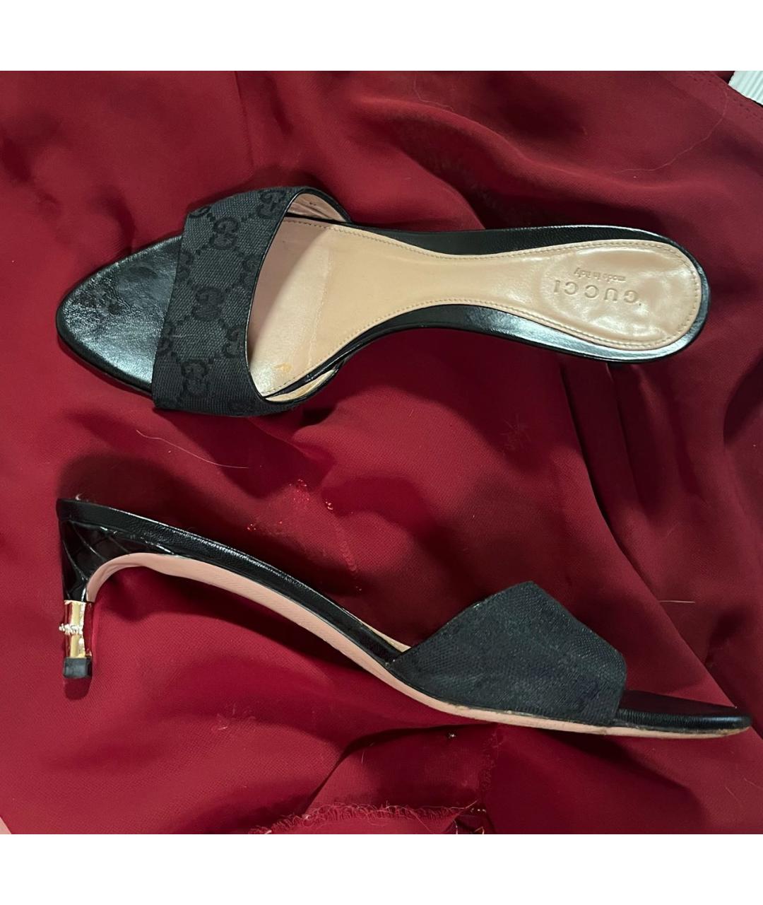 GUCCI Черные кожаные мюли, фото 2