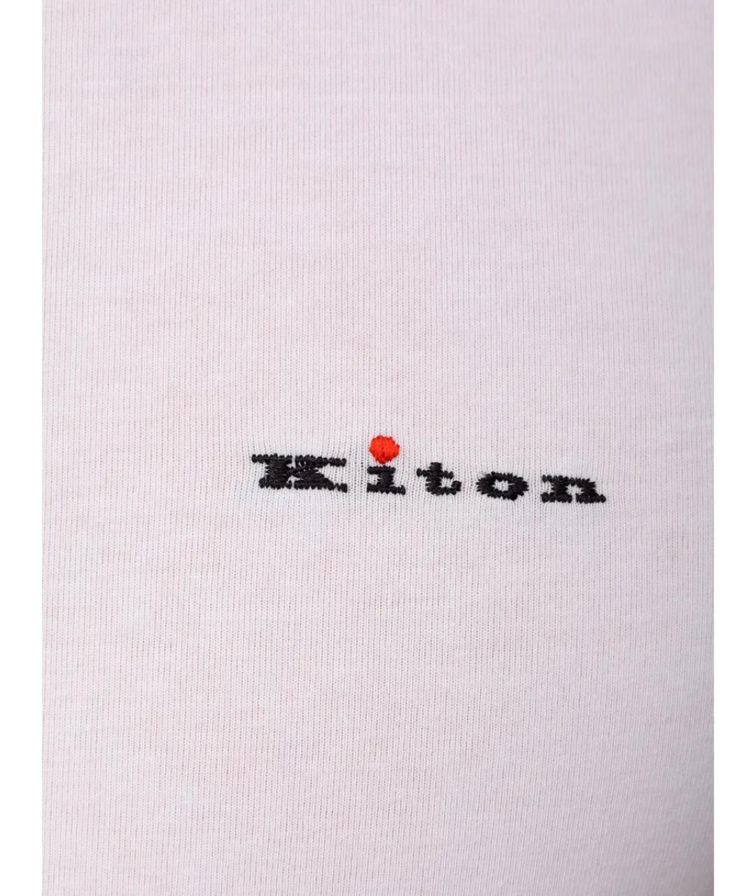 KITON Белая хлопковая футболка, фото 6