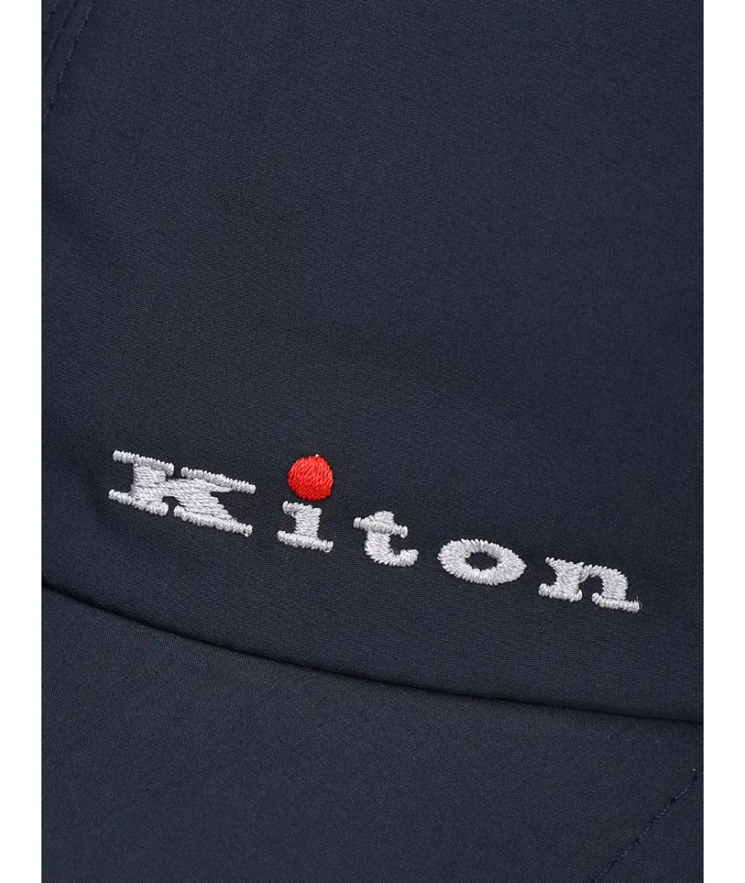 KITON Темно-синяя синтетическая кепка/бейсболка, фото 3