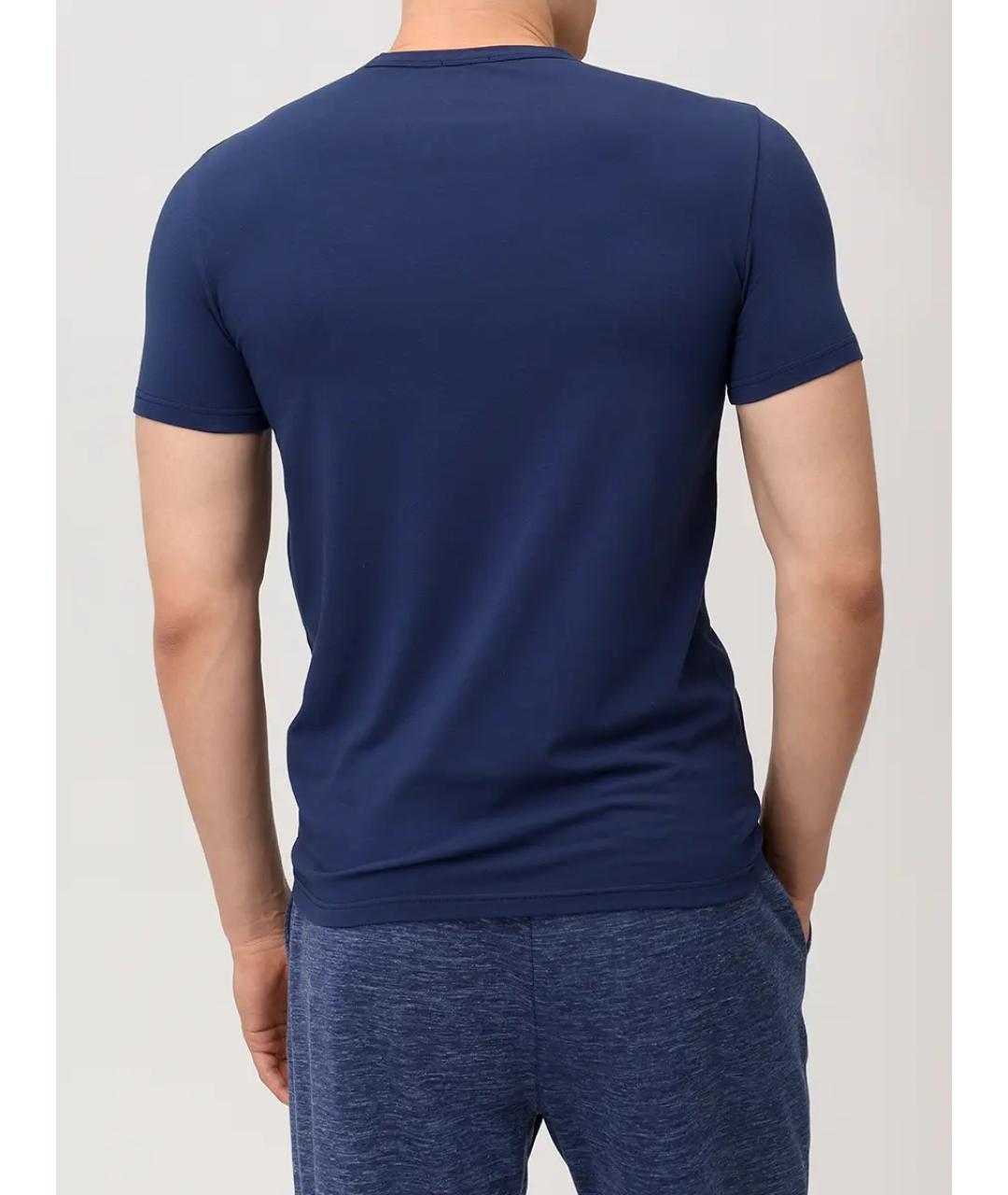 KITON Синяя хлопковая футболка, фото 3