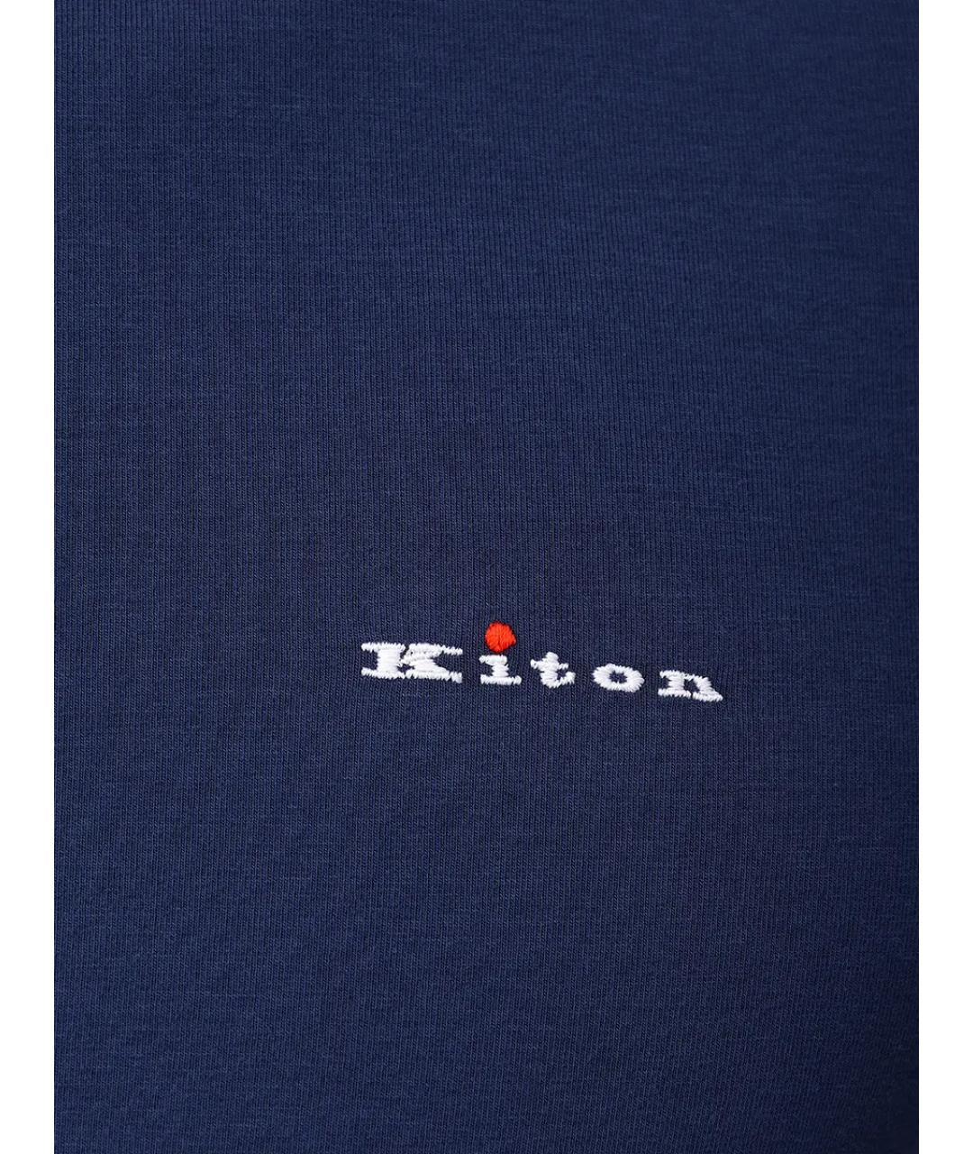 KITON Синяя хлопковая футболка, фото 6