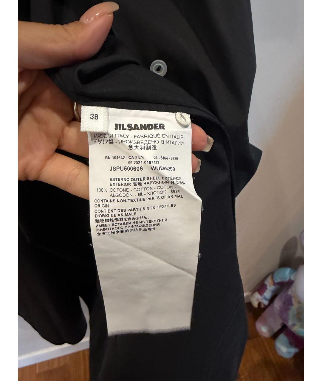 JIL SANDER Черное хлопковое повседневное платье, фото 5