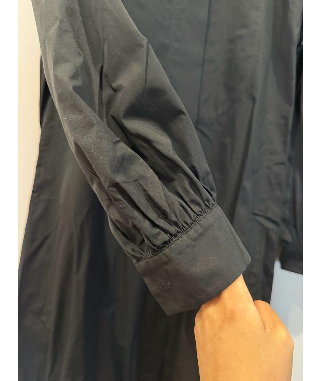 JIL SANDER Черное хлопковое повседневное платье, фото 3