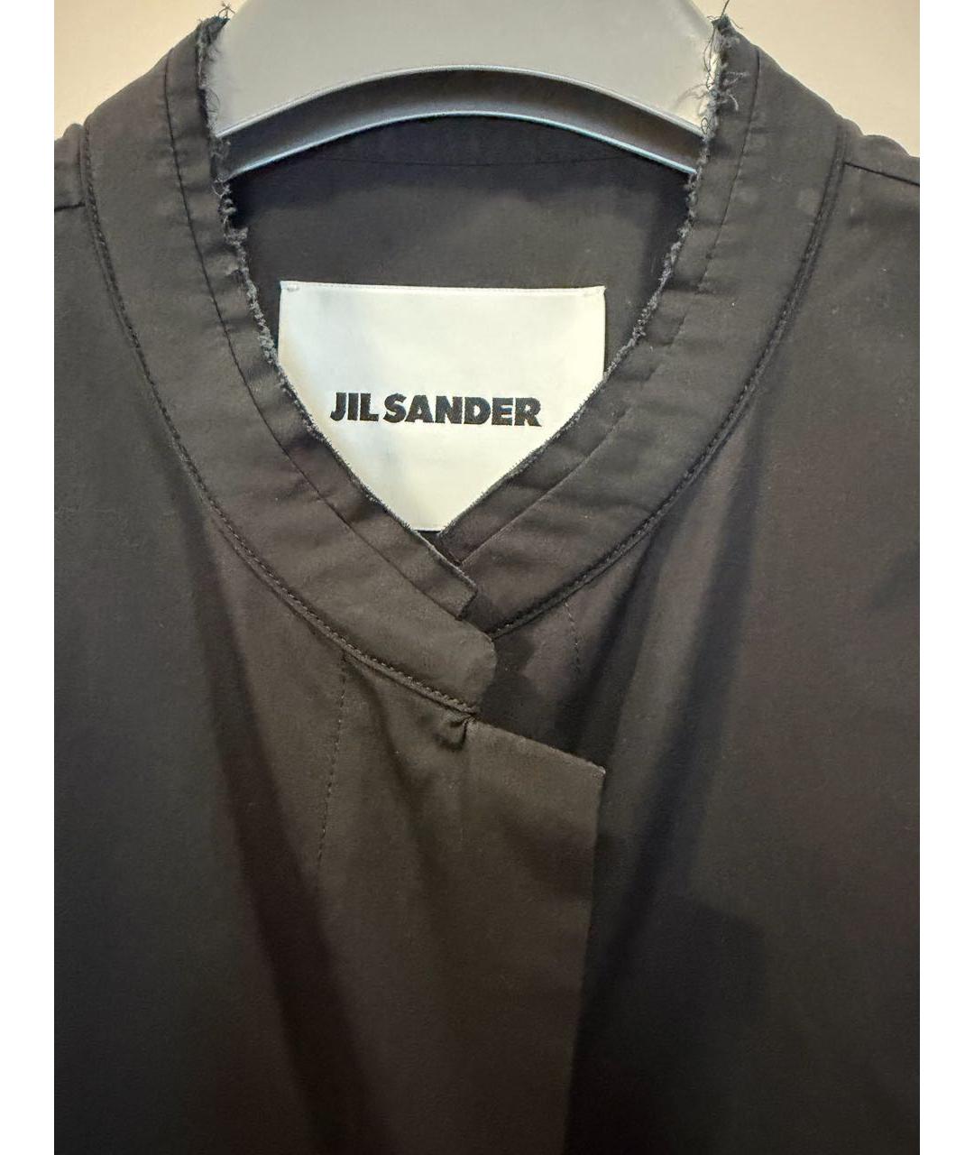 JIL SANDER Черное хлопковое повседневное платье, фото 4