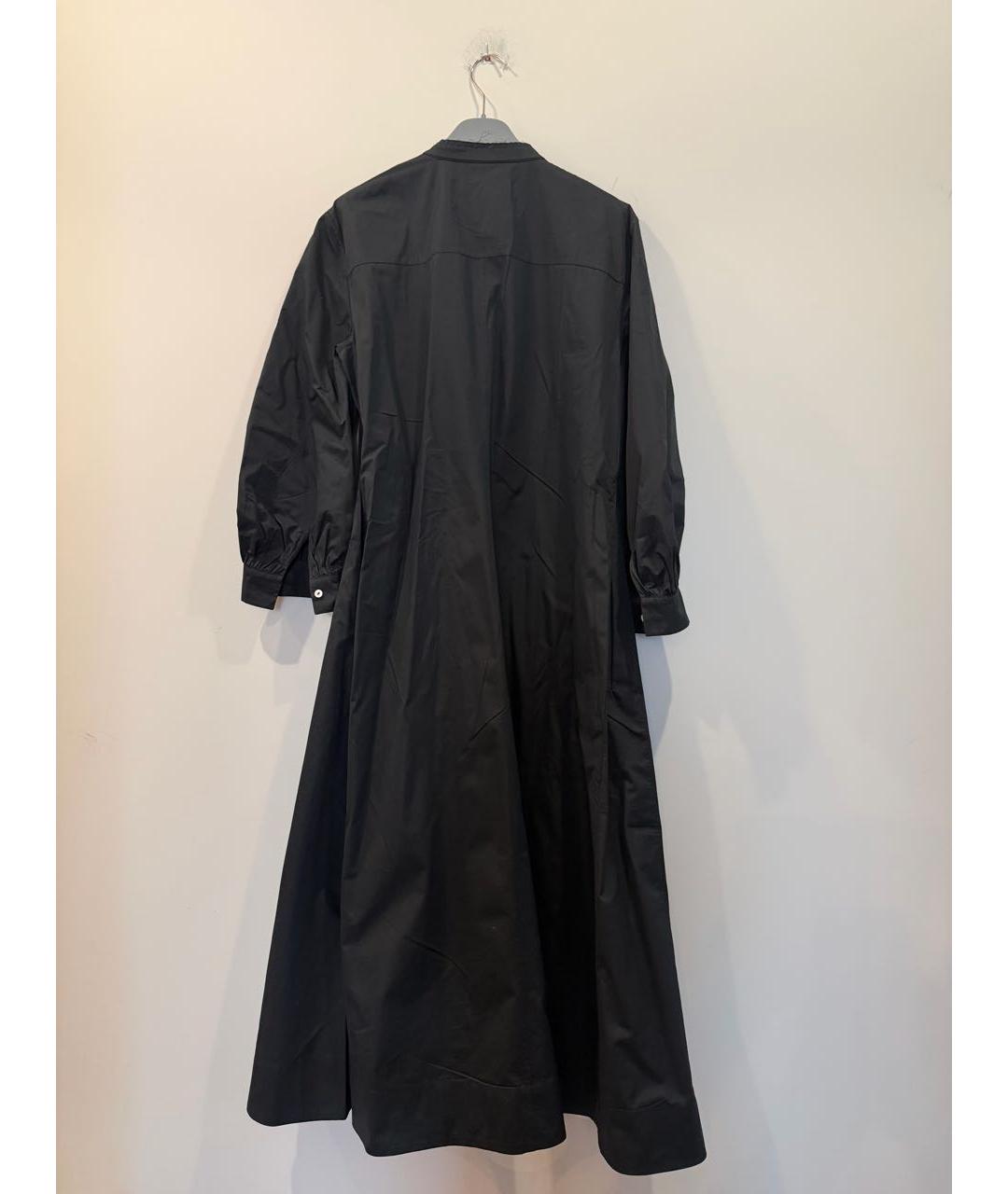 JIL SANDER Черное хлопковое повседневное платье, фото 2