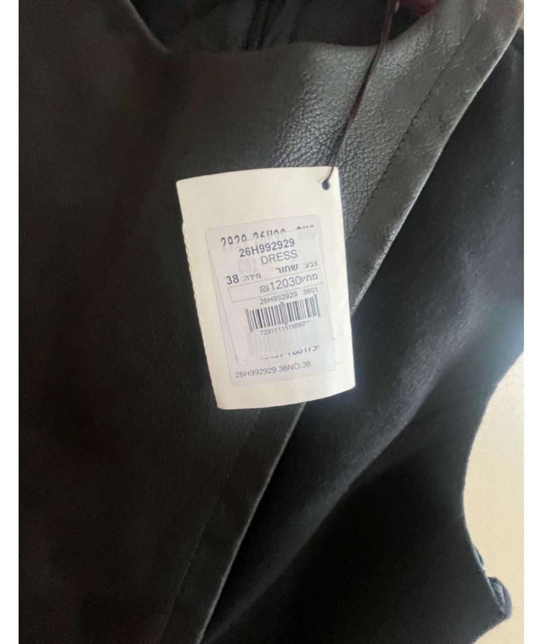 CELINE Черное кожаное коктейльное платье, фото 4