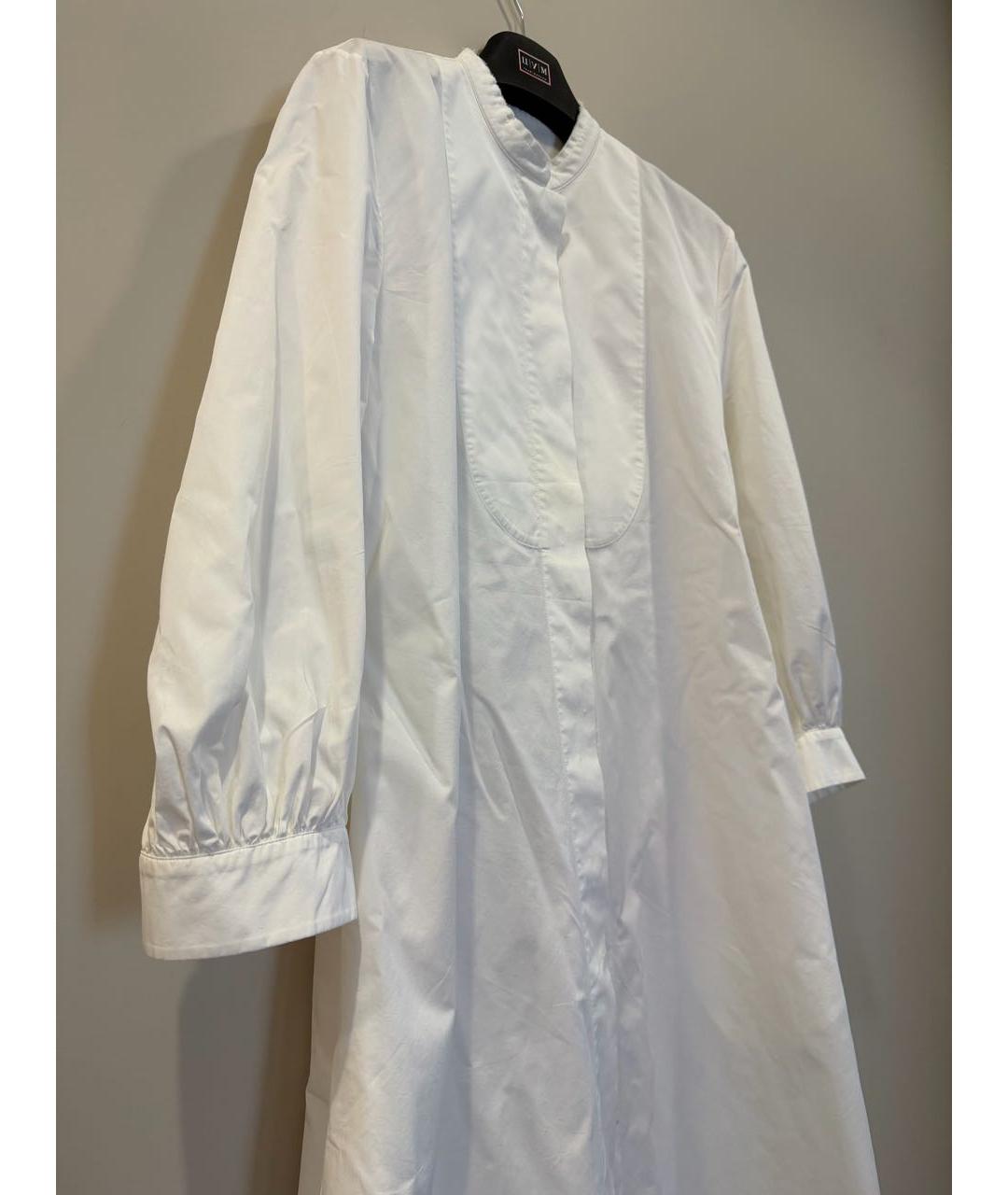 JIL SANDER Белое хлопковое повседневное платье, фото 2