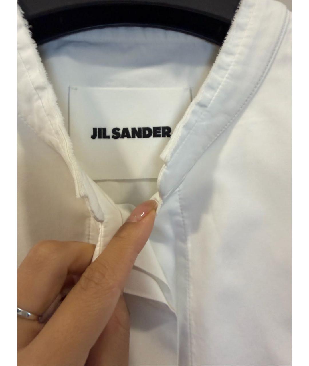 JIL SANDER Белое хлопковое повседневное платье, фото 3