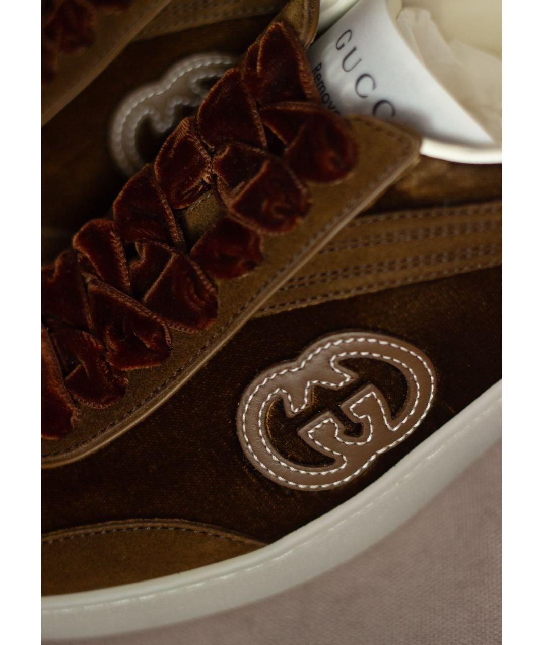 GUCCI Коричневые замшевые кеды, фото 6