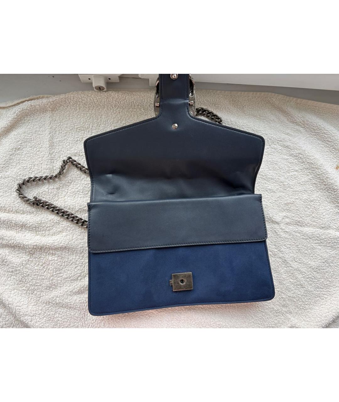 GUCCI Темно-синяя замшевая сумка через плечо, фото 2