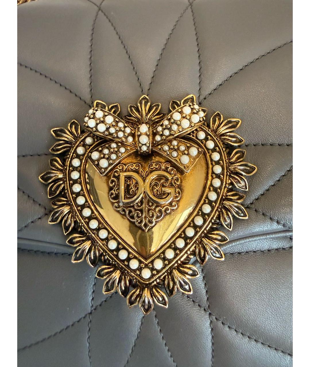 DOLCE&GABBANA Антрацитовая кожаная сумка через плечо, фото 5