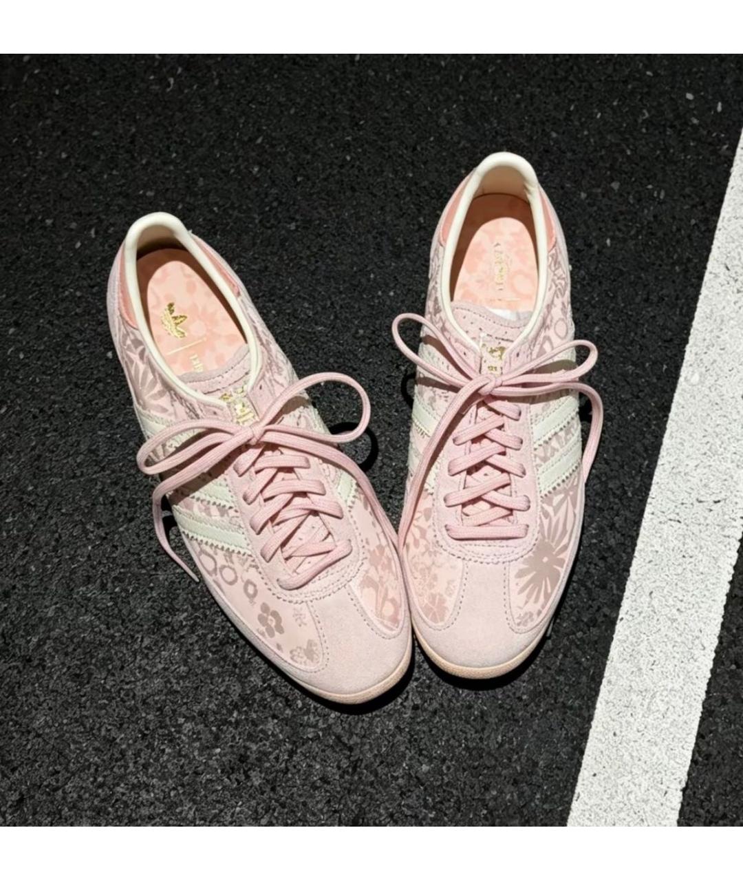 ADIDAS Розовые замшевые кроссовки, фото 5