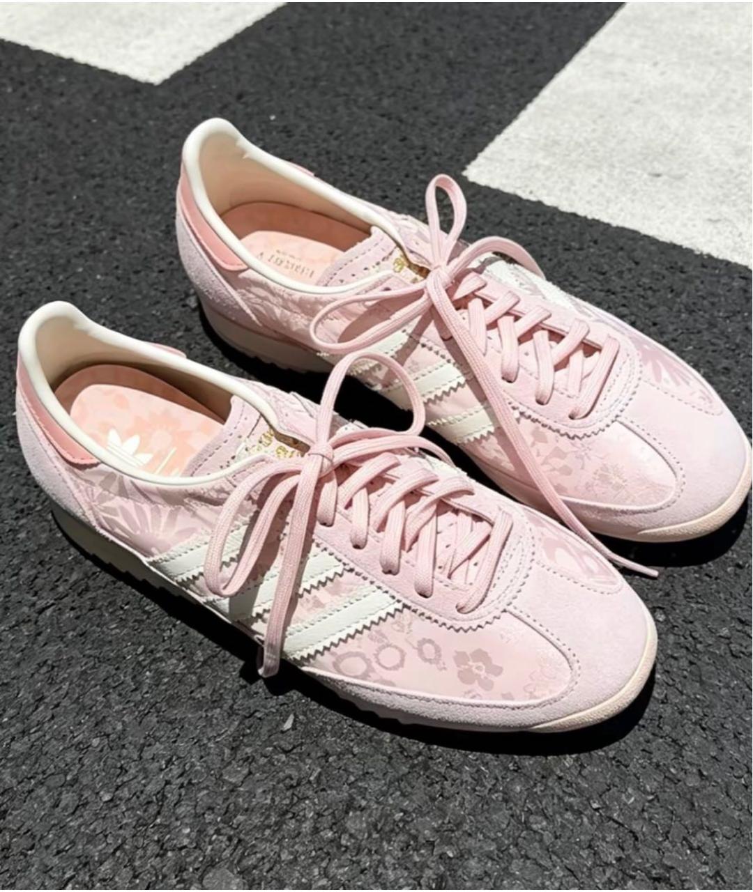 ADIDAS Розовые замшевые кроссовки, фото 6